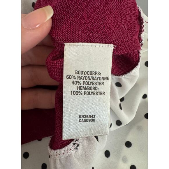 VAN HEUSEN Tops Women's Small Half Sleeve Bottom Layer Polka Dot Blouse - Picture 4 of 6